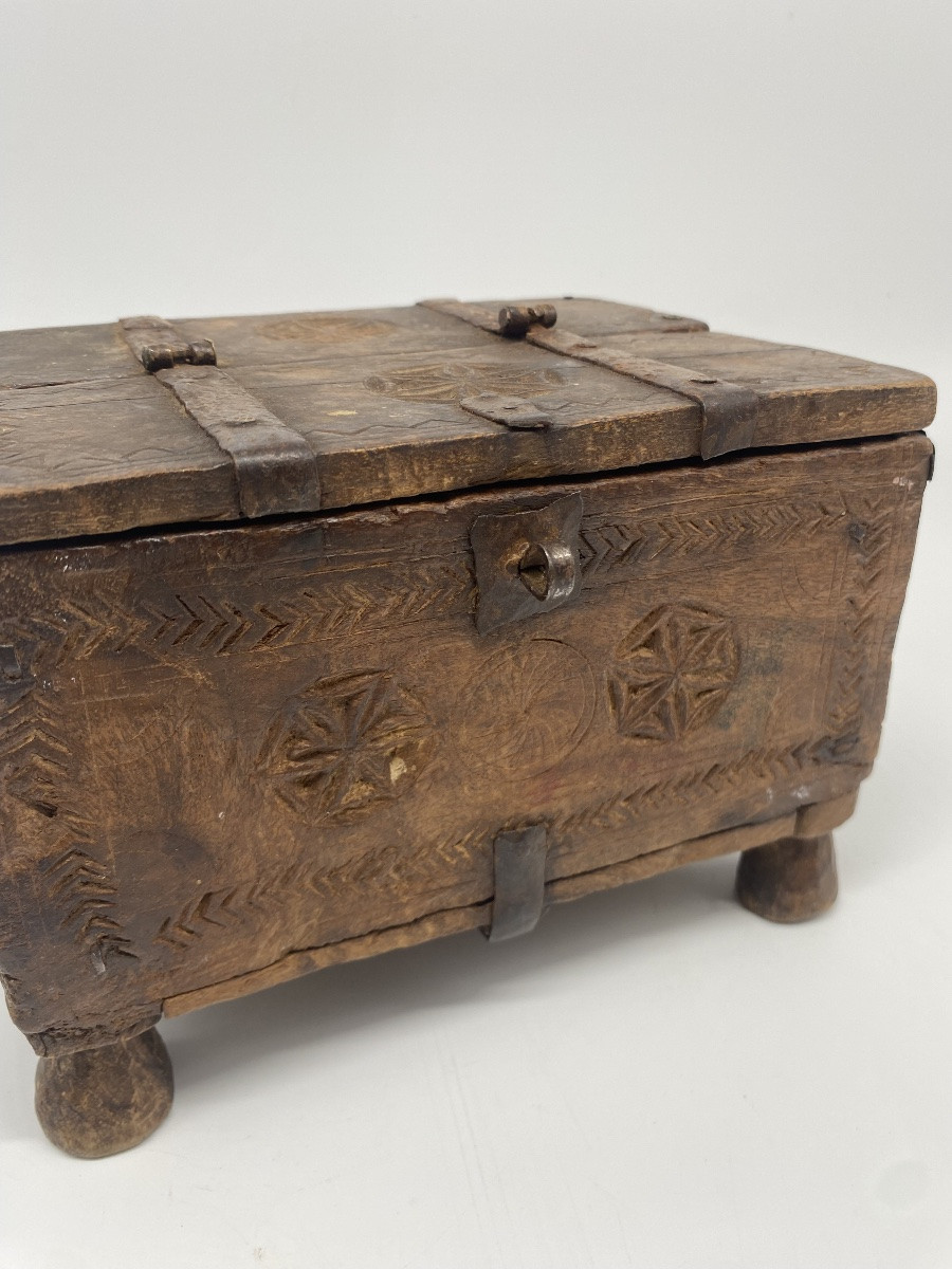 Wooden Wedding Chest, North India Rajasthan 19th Century-photo-6
