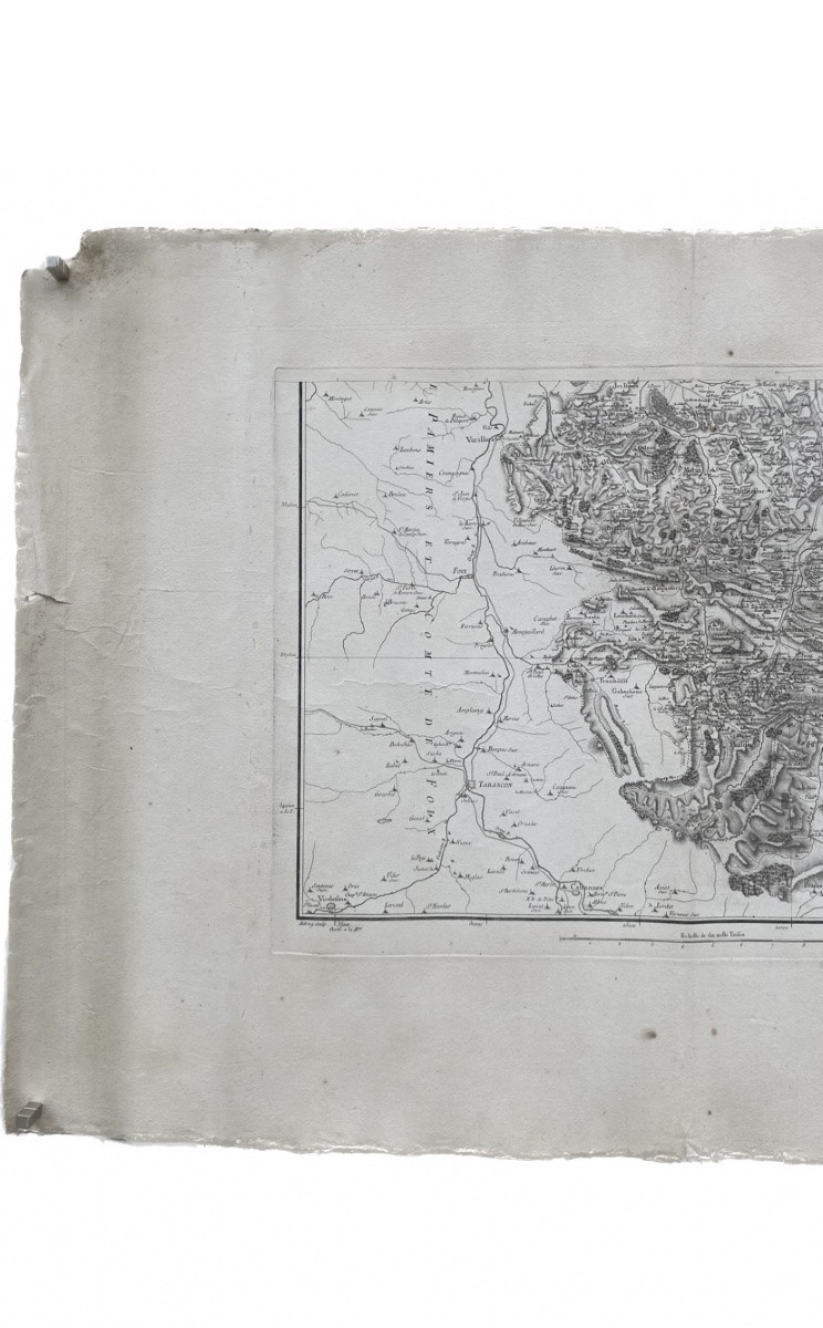 Carte de Diocèse, Mirepoix sud, gravure papier vergé xviii Aldring Bourgoin Cassini-photo-2