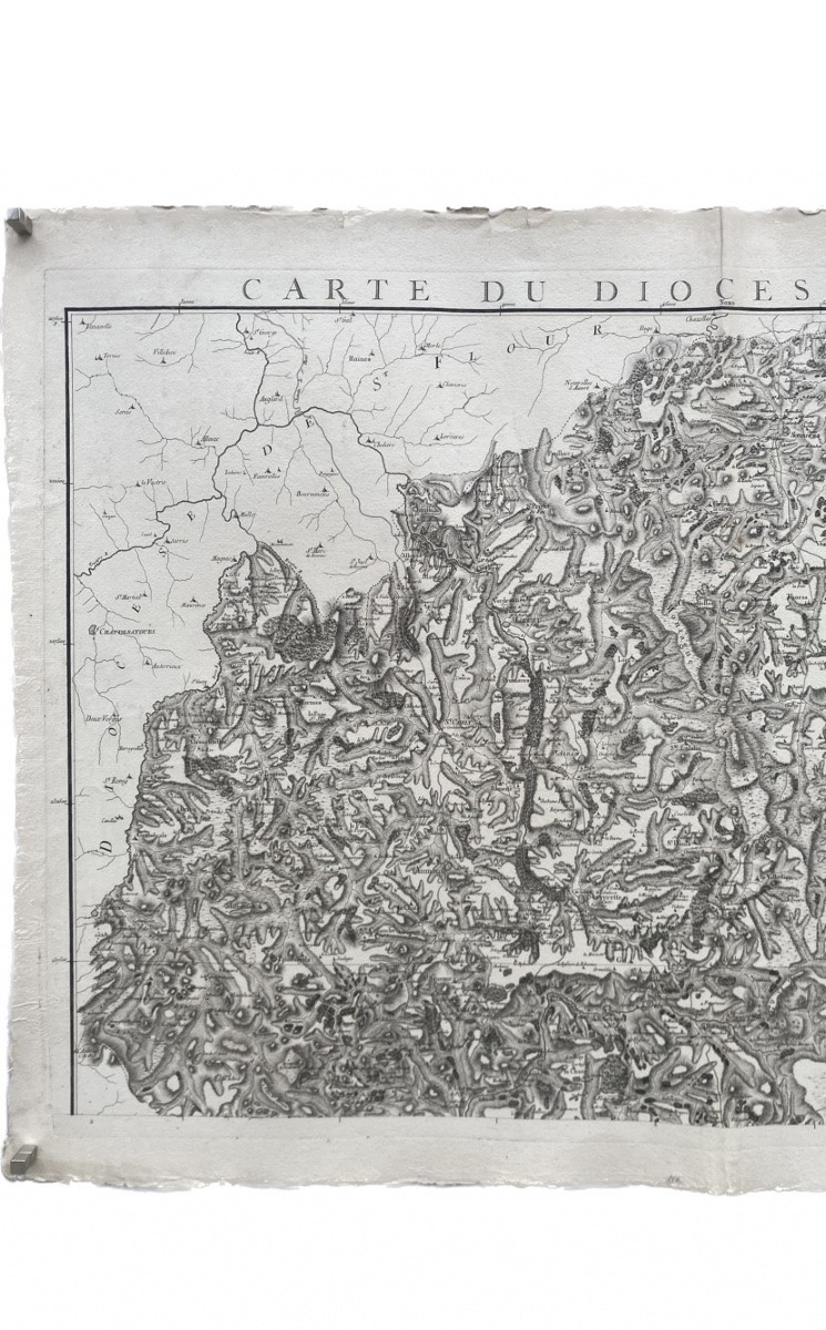 Carte de diocèse, Mende Nord, gravure papier vergé xviii Cassini-photo-2