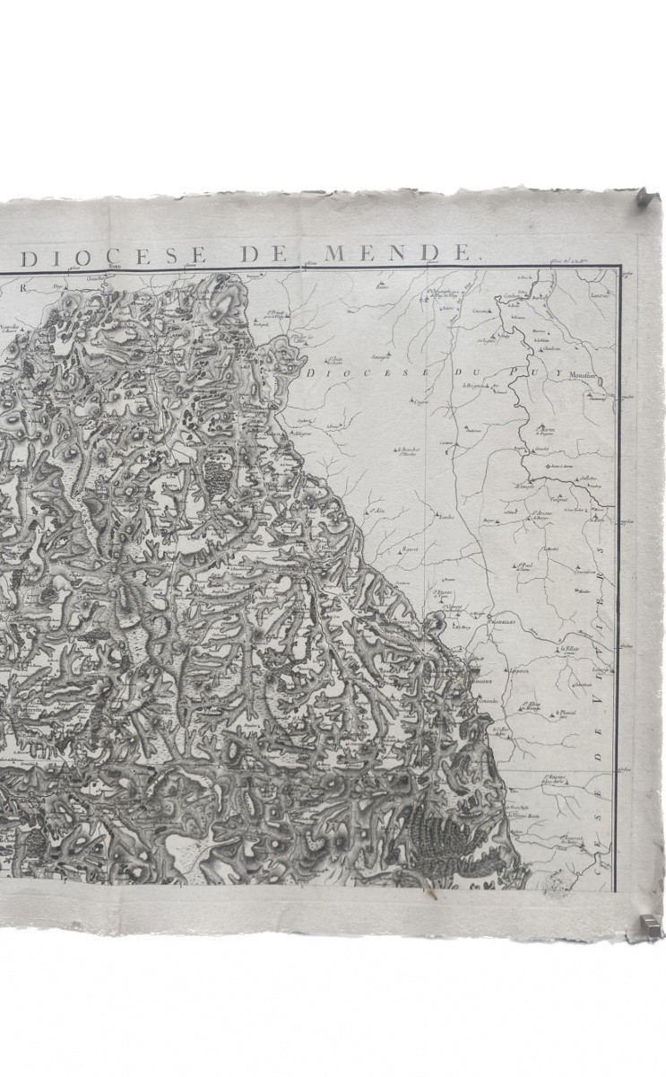 Carte de diocèse, Mende Nord, gravure papier vergé xviii Cassini-photo-3