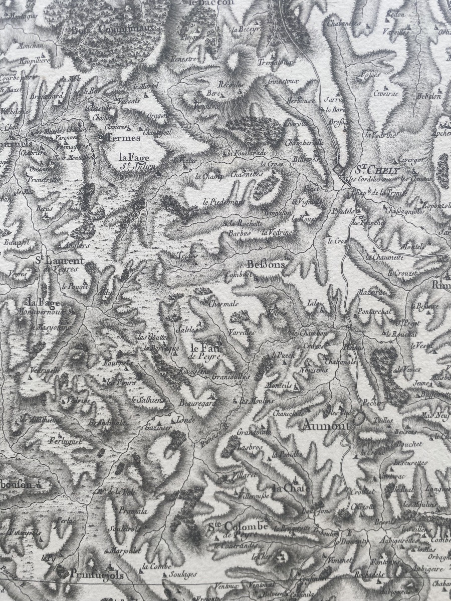 Carte de diocèse, Mende Nord, gravure papier vergé xviii Cassini-photo-4