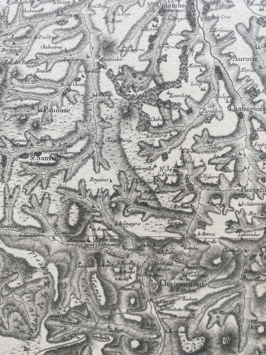 Carte de diocèse, Mende Nord, gravure papier vergé xviii Cassini-photo-1