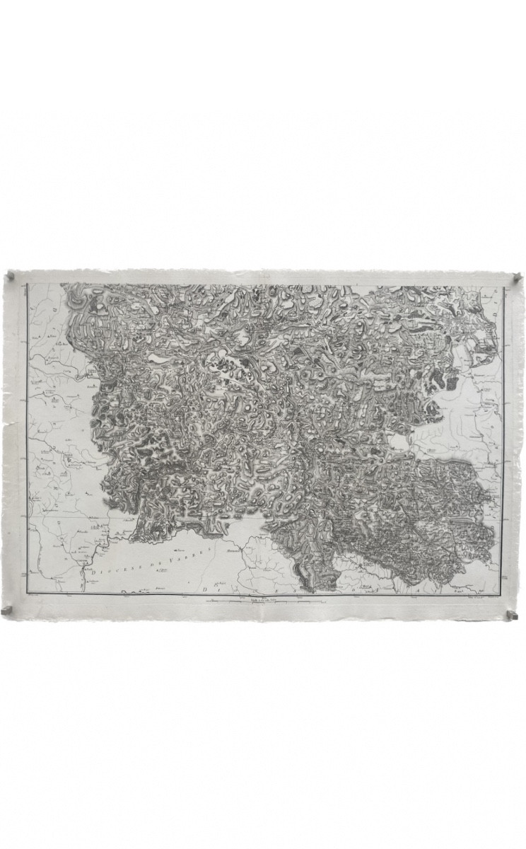 Carte de diocèse, Mende sud, gravure papier vergé xviii, Aldring Bourgoin Cassini