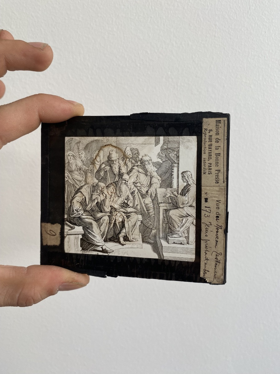 Suite de 4 Vue du nouveau testament, Maison de la Bonne Presse, plaque photo début 20ème-photo-4