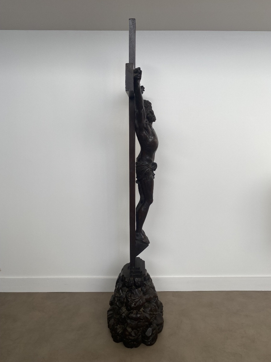 Crucifix en chêne, 105cm, France 19ème-photo-2