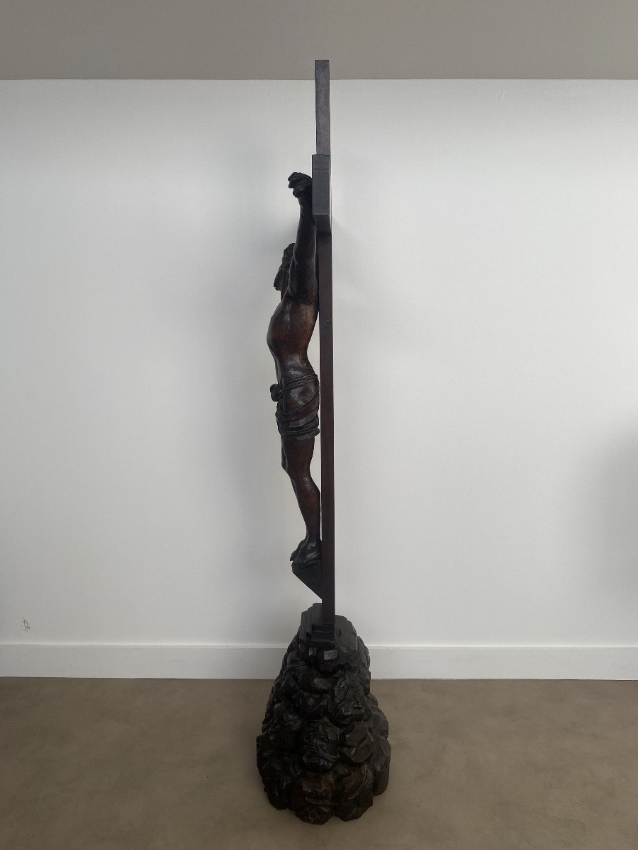 Crucifix en chêne, 105cm, France 19ème-photo-4