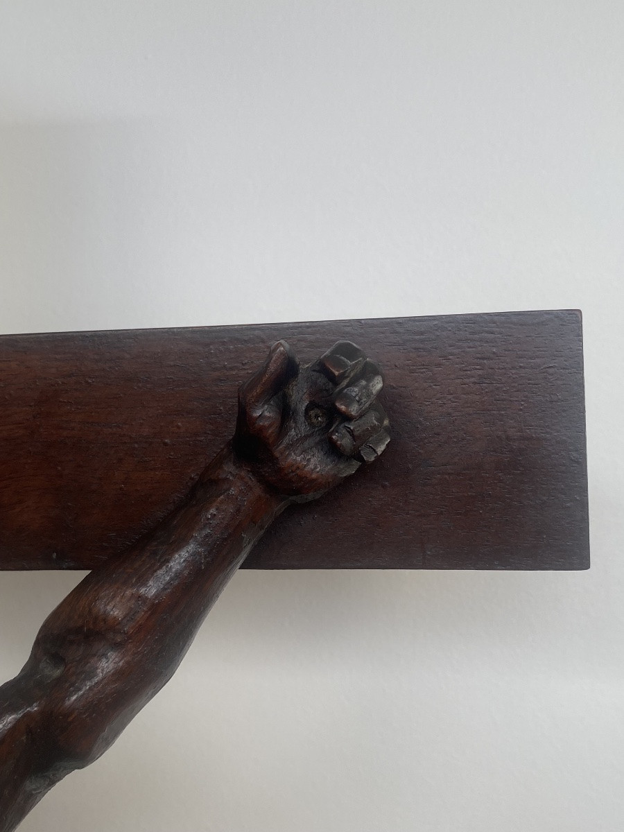 Crucifix en chêne, 105cm, France 19ème-photo-5