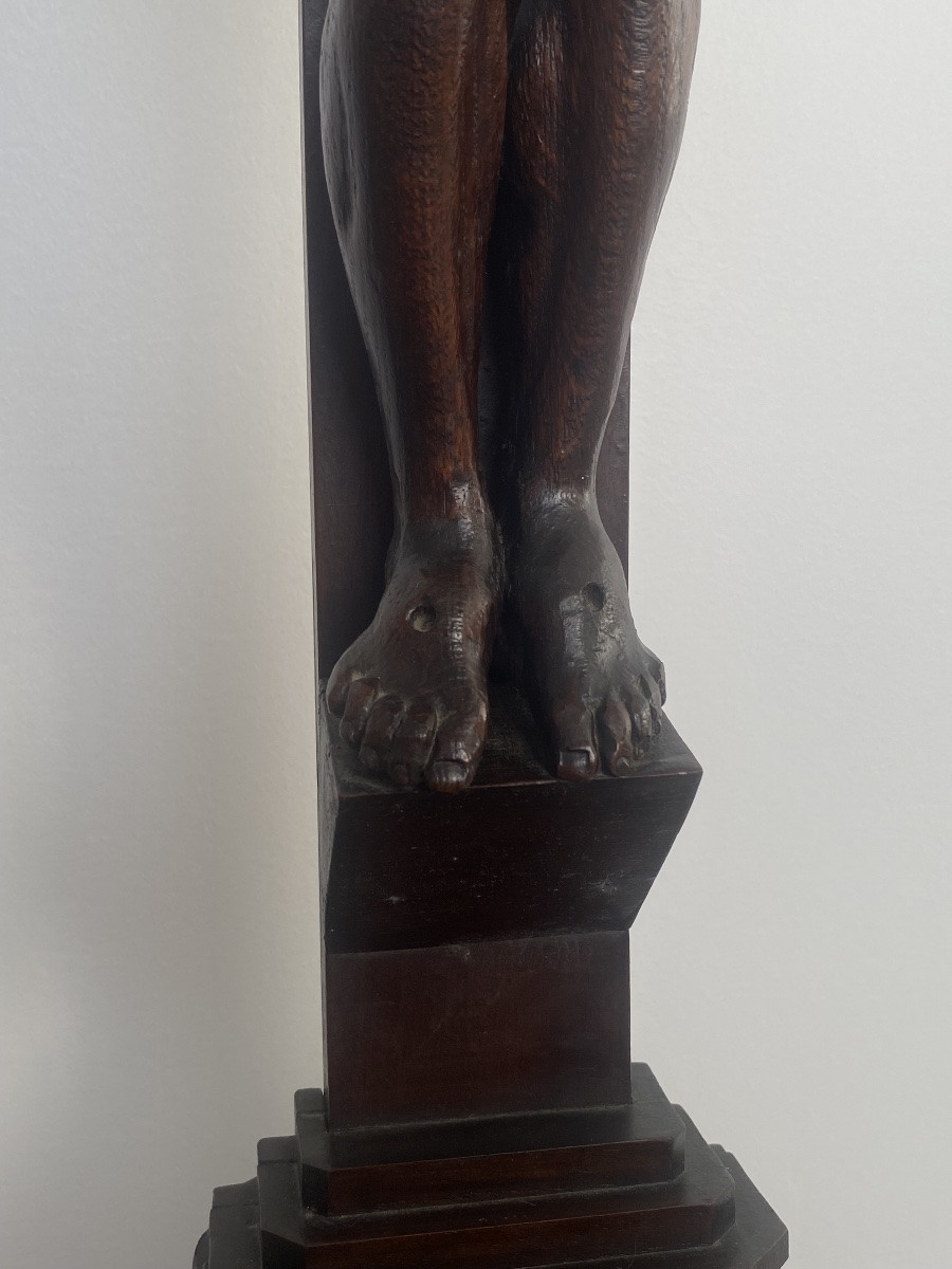 Crucifix en chêne, 105cm, France 19ème-photo-6