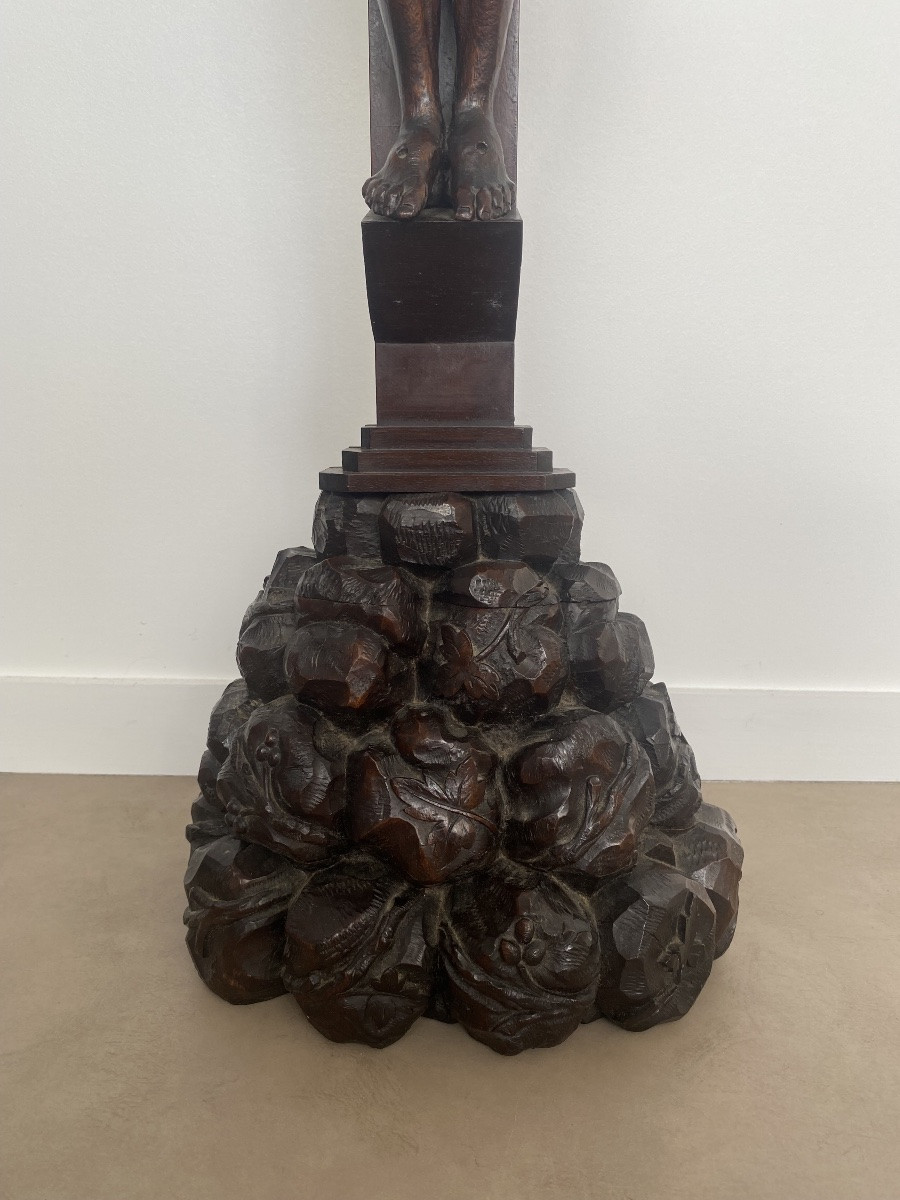 Crucifix en chêne, 105cm, France 19ème-photo-7