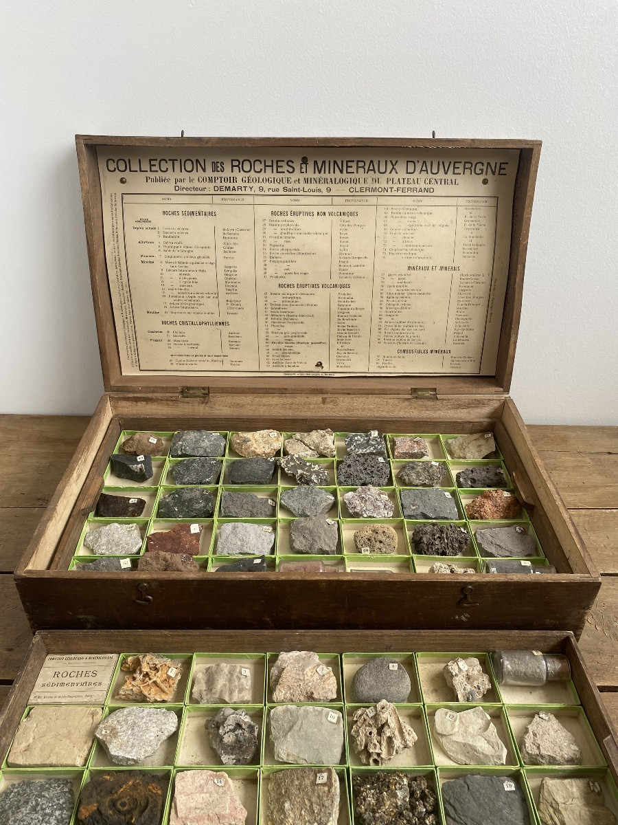 Collection Of Rocks And Minerals, Auvergne Around 1920, Joseph Demarty-photo-3
