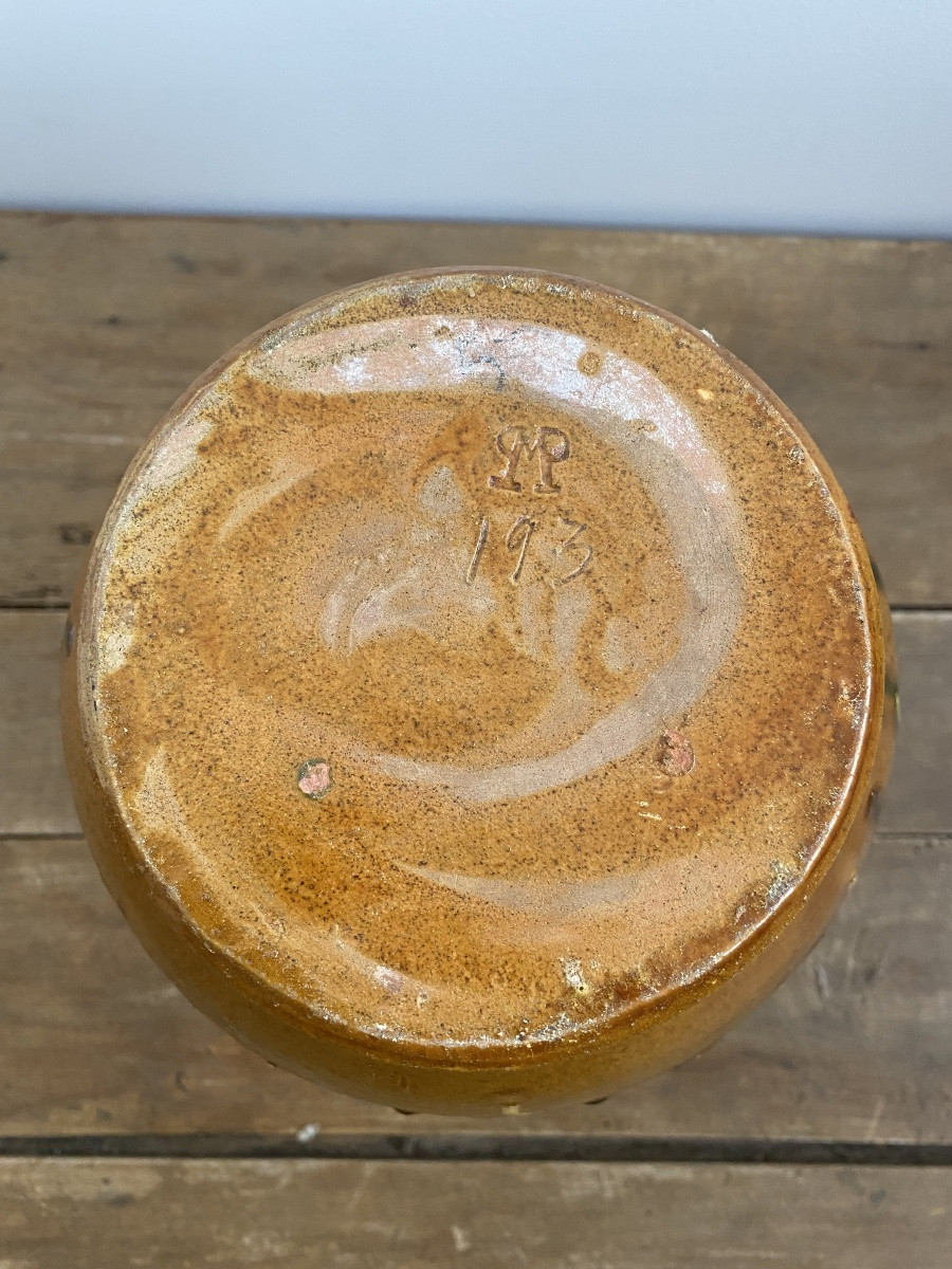 Ovoid Vase With Neck, Art Deco, Green Glazed Stoneware-photo-2