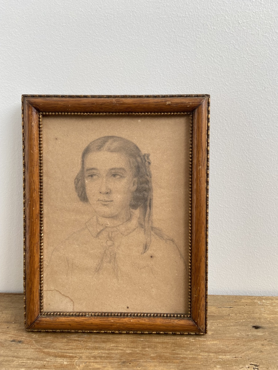 Dessin d’une jeune fille, Émile LOUBON (1809-1863), école de Marseille