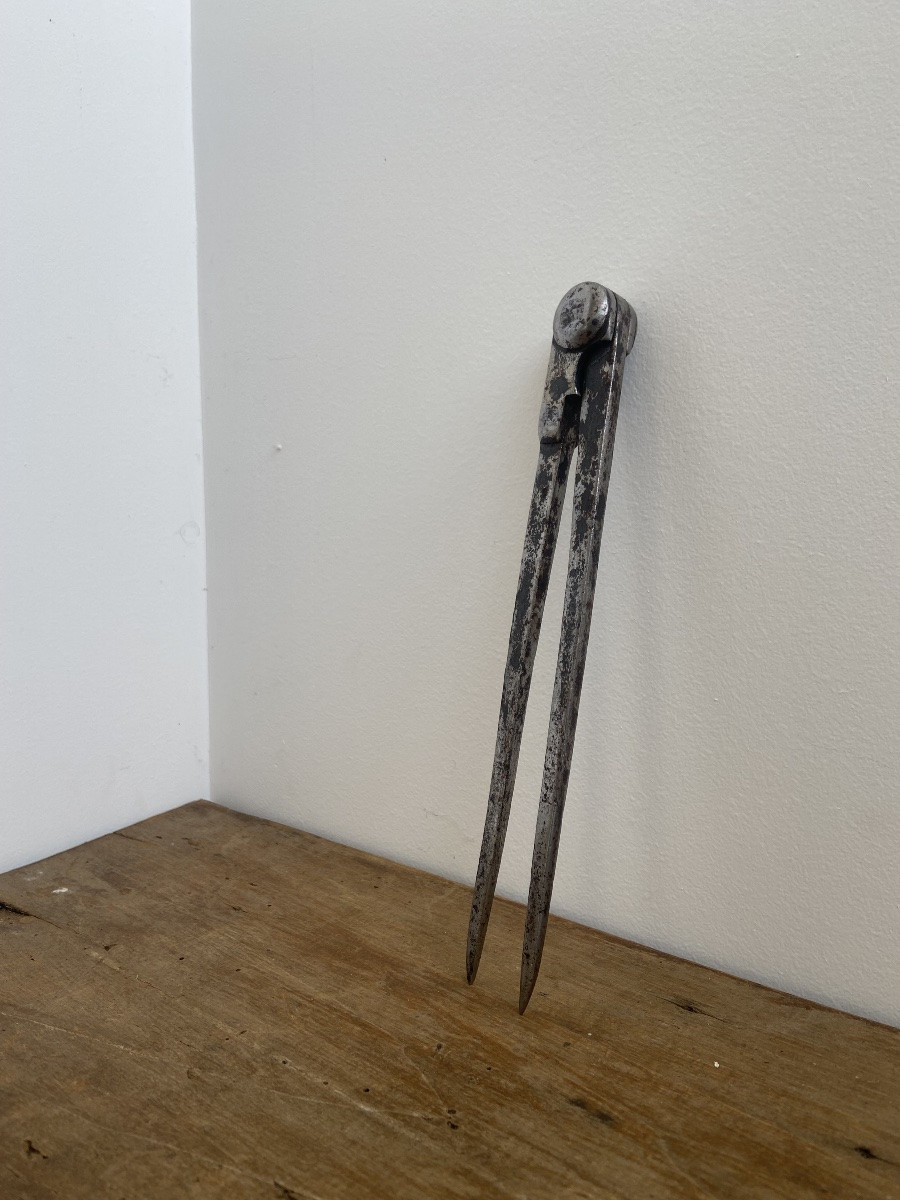 Compas tête d’homme, fer forgé, France début 18ème-photo-2