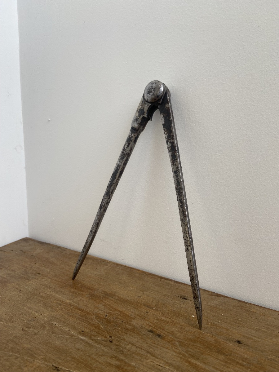 Compas tête d’homme, fer forgé, France début 18ème-photo-3