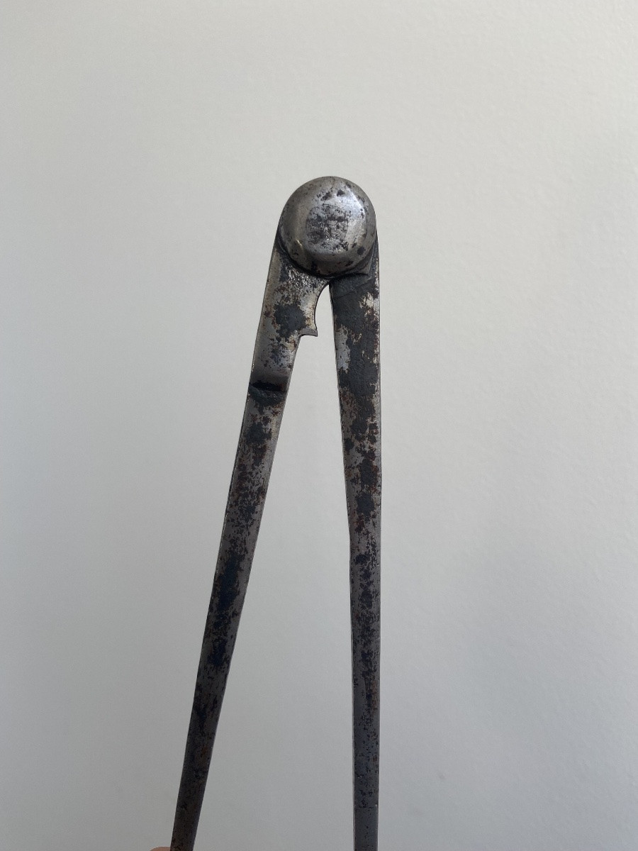 Compas tête d’homme, fer forgé, France début 18ème-photo-4