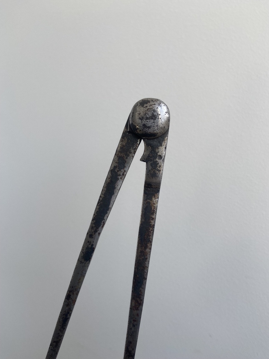 Compas tête d’homme, fer forgé, France début 18ème-photo-1