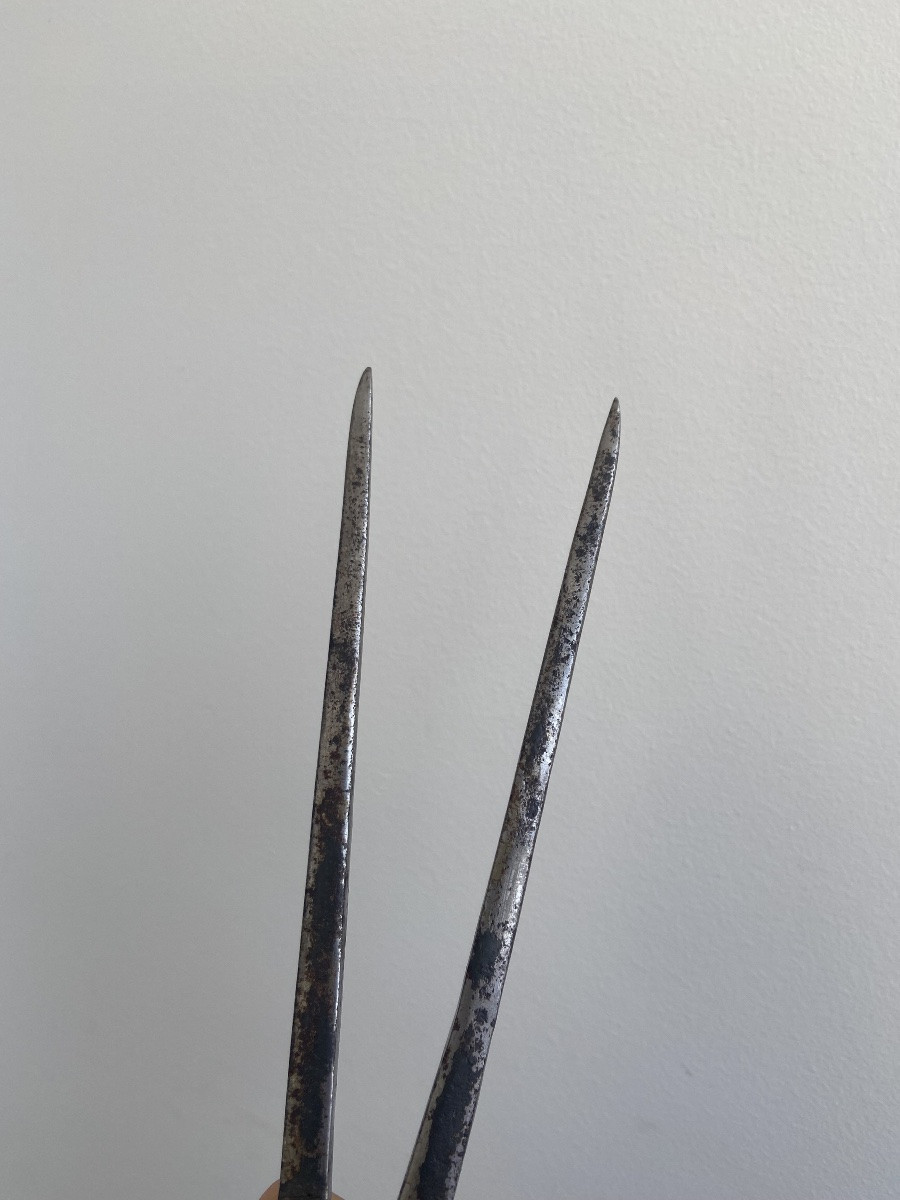 Compas tête d’homme, fer forgé, France début 18ème-photo-2