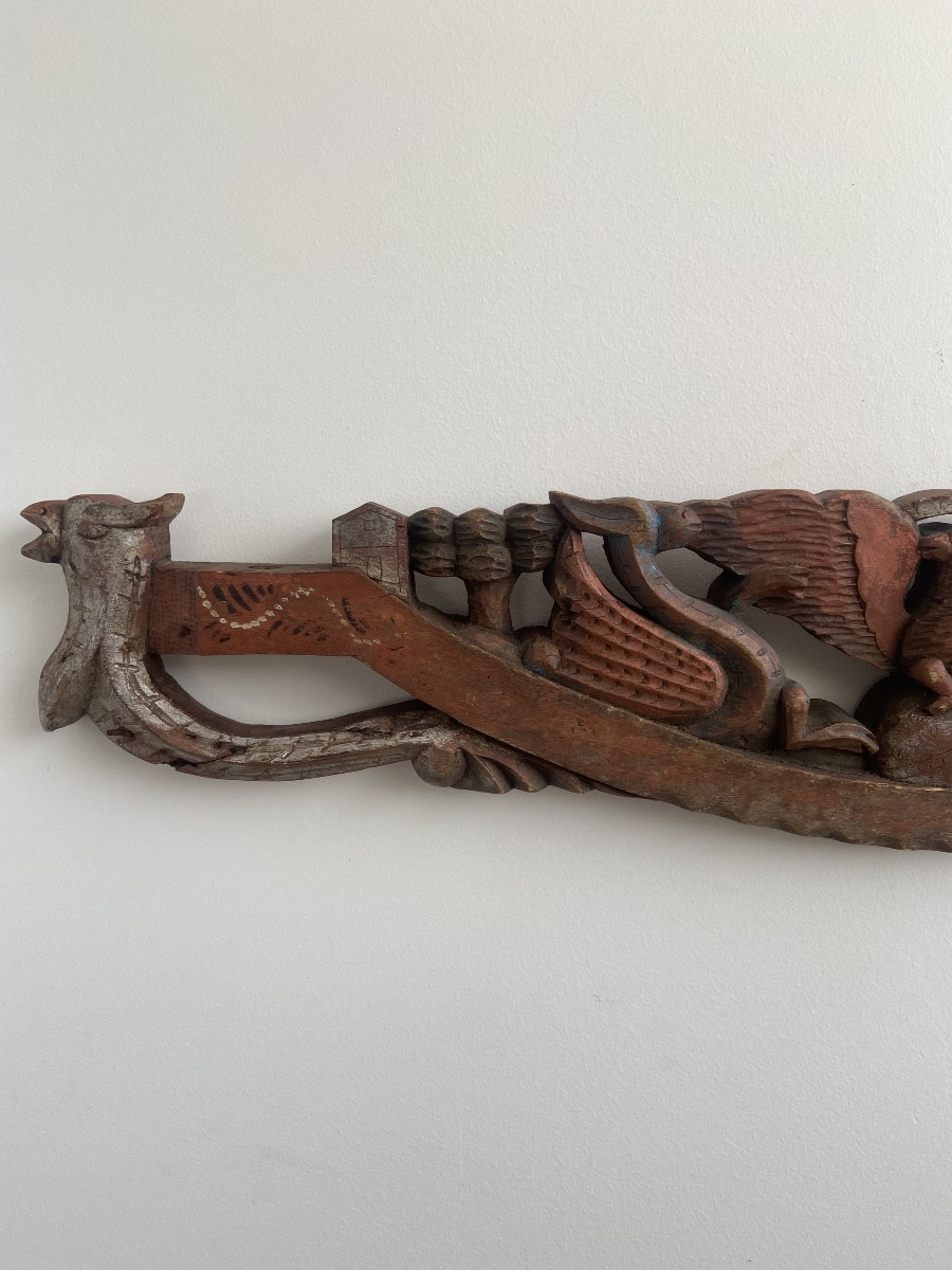 Cart Element, Sicilian Woodwork, Folk Art-photo-2