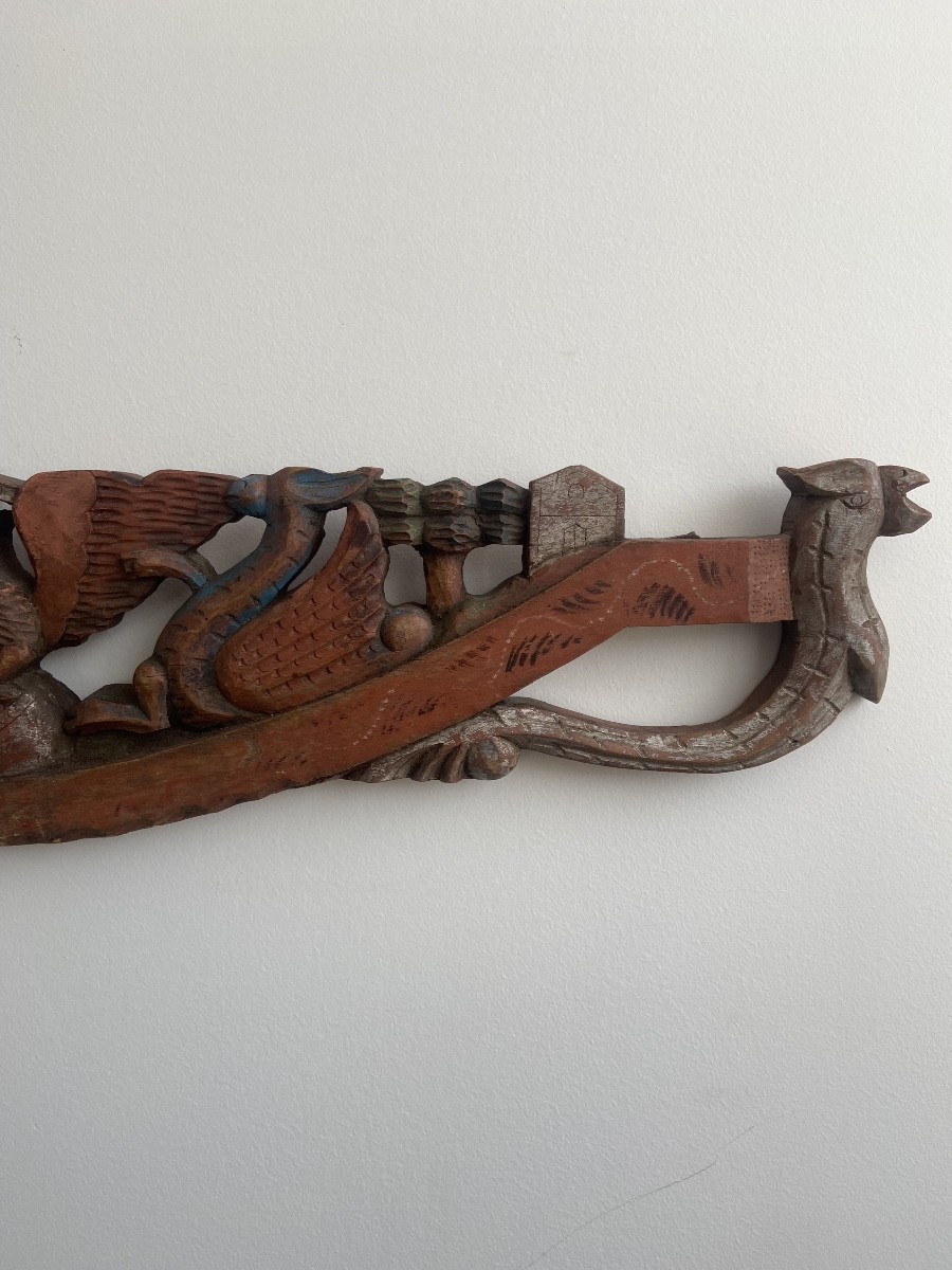 Cart Element, Sicilian Woodwork, Folk Art-photo-3