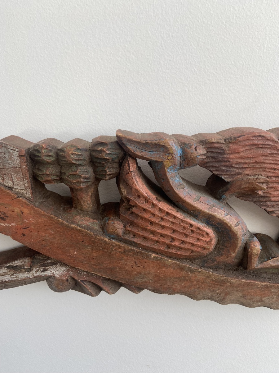 Cart Element, Sicilian Woodwork, Folk Art-photo-2