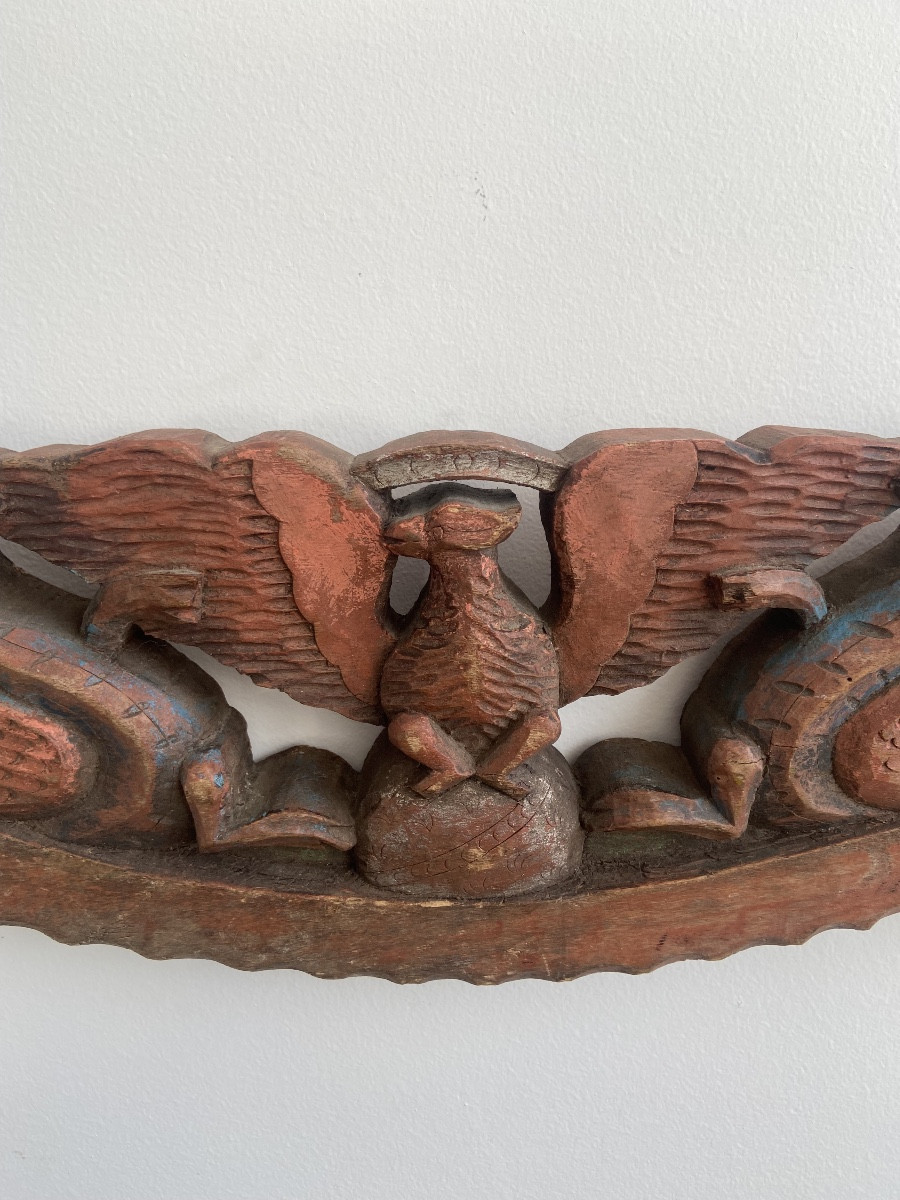 Cart Element, Sicilian Woodwork, Folk Art-photo-3