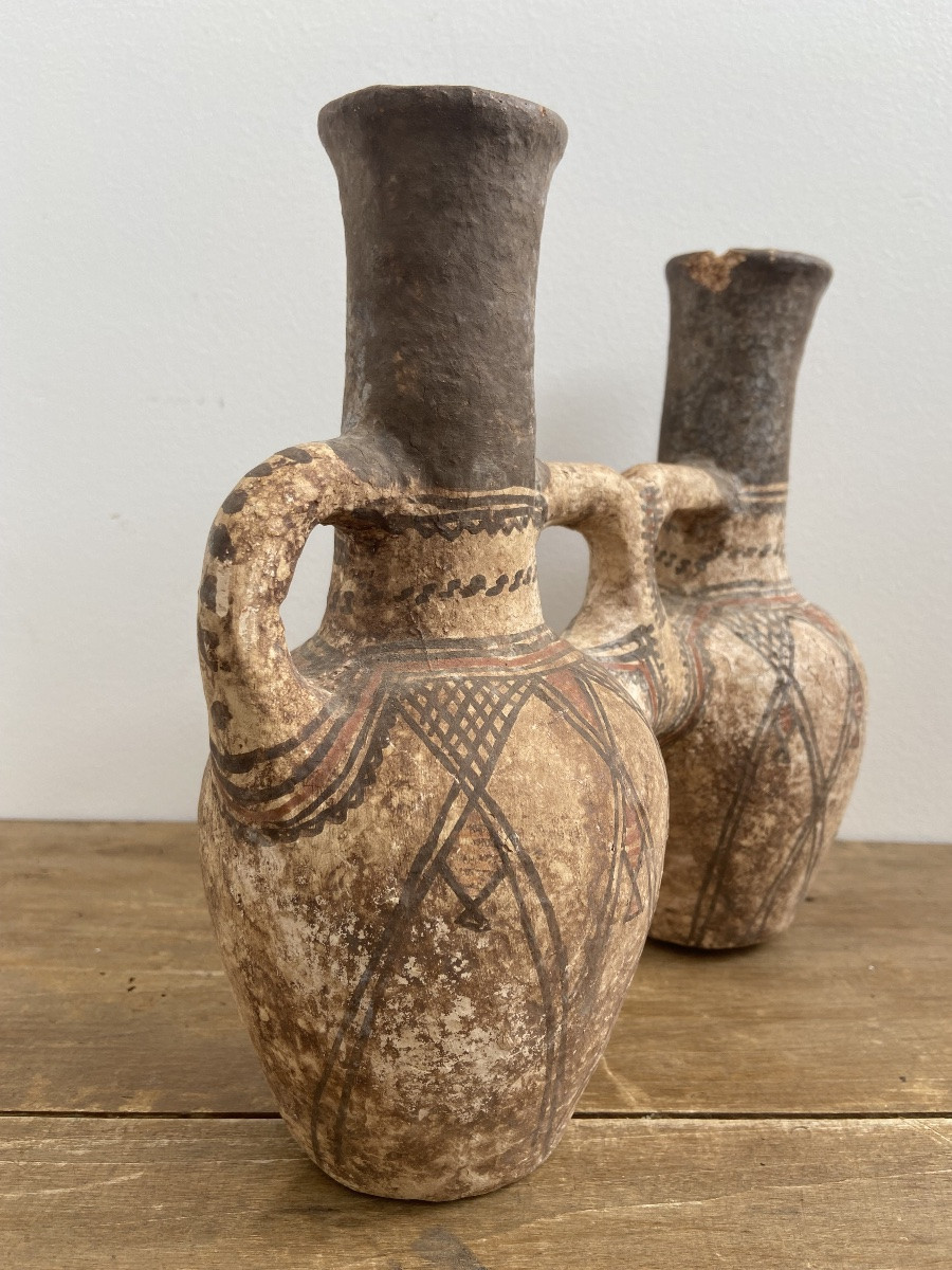 Poterie Ideqqi, Jarre/Cruche double, Berbère Kabyle-photo-1