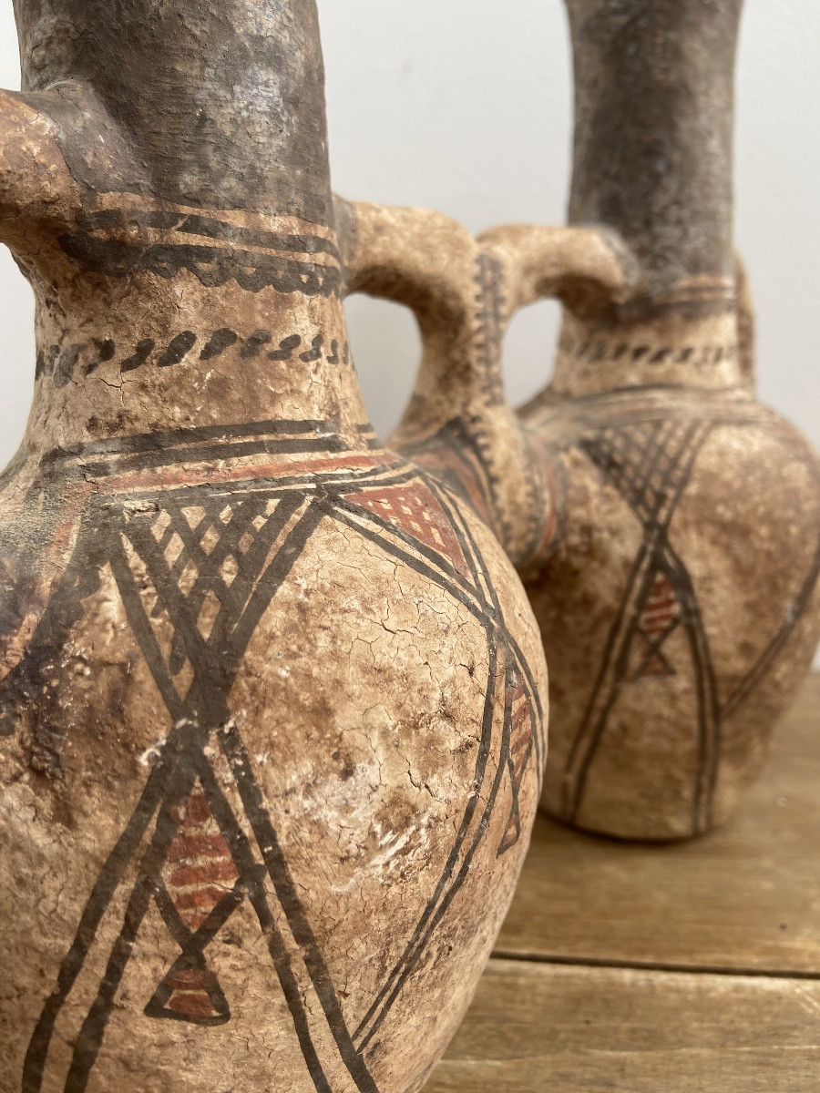 Poterie Ideqqi, Jarre/Cruche double, Berbère Kabyle-photo-2