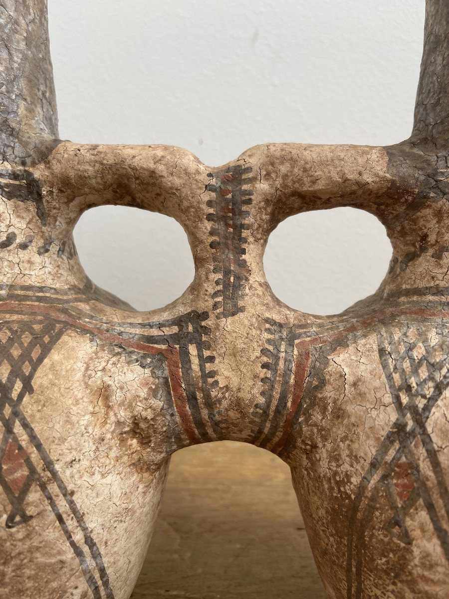 Poterie Ideqqi, Jarre/Cruche double, Berbère Kabyle-photo-3