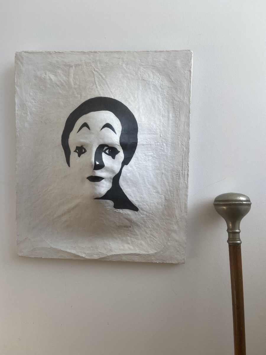 Portrait Of Marcel Marceau, Mixed Media, Contemporary Work-photo-2