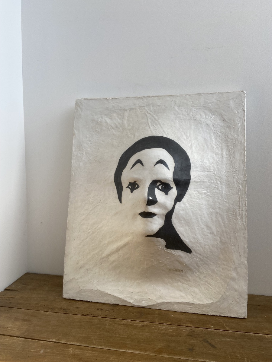 Portrait Of Marcel Marceau, Mixed Media, Contemporary Work