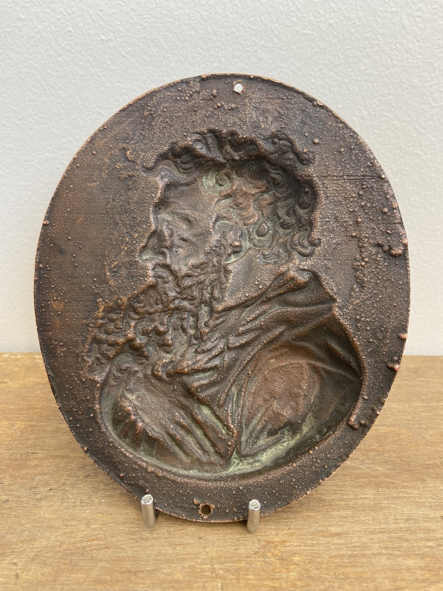 Médaillon en cuivre St Pierre, France 19ème-photo-2