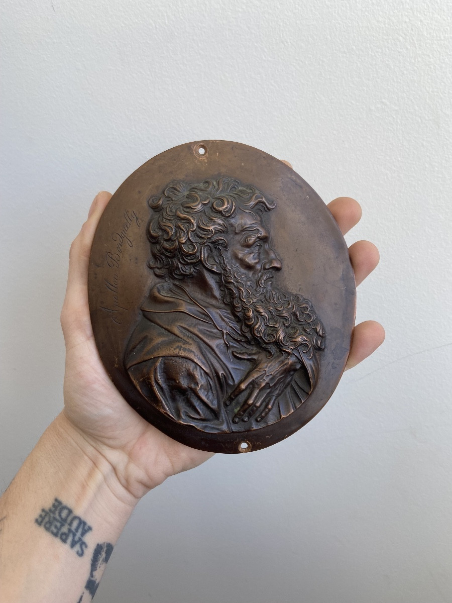 Médaillon en cuivre St Pierre, France 19ème-photo-1