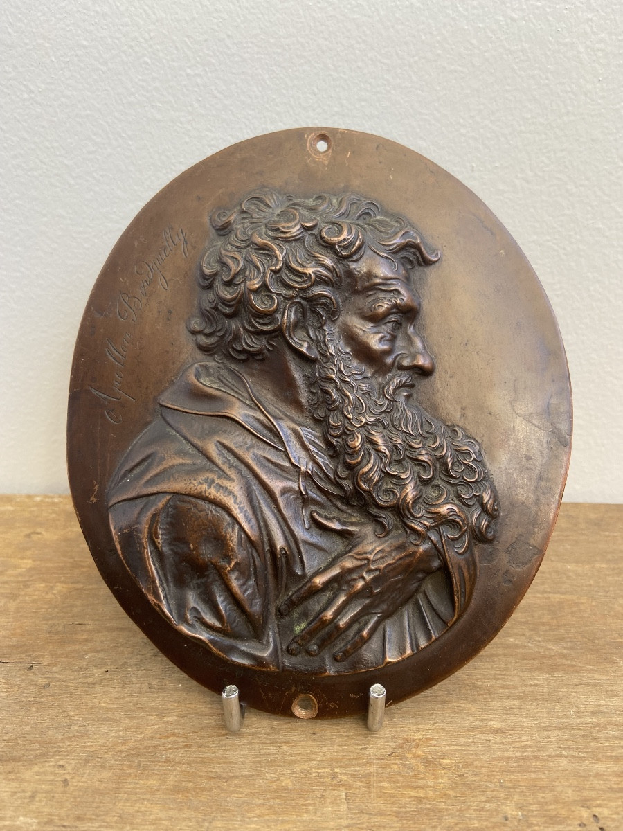 Médaillon en cuivre St Pierre, France 19ème