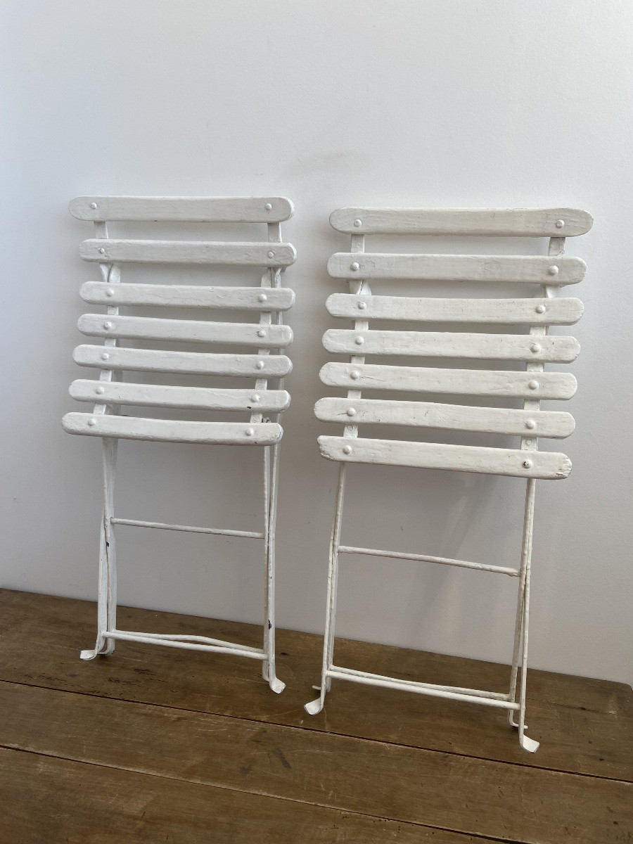 Paire de chaise de salon de jardin pour enfants, France 20ème-photo-4