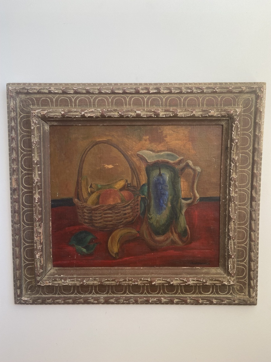 Huile sur panneau, Gabriel FOURNIER (1893-1963), Nature Morte, Fauvisme-photo-2