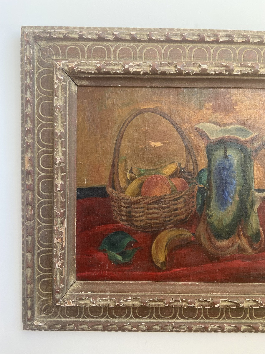Huile sur panneau, Gabriel FOURNIER (1893-1963), Nature Morte, Fauvisme-photo-3