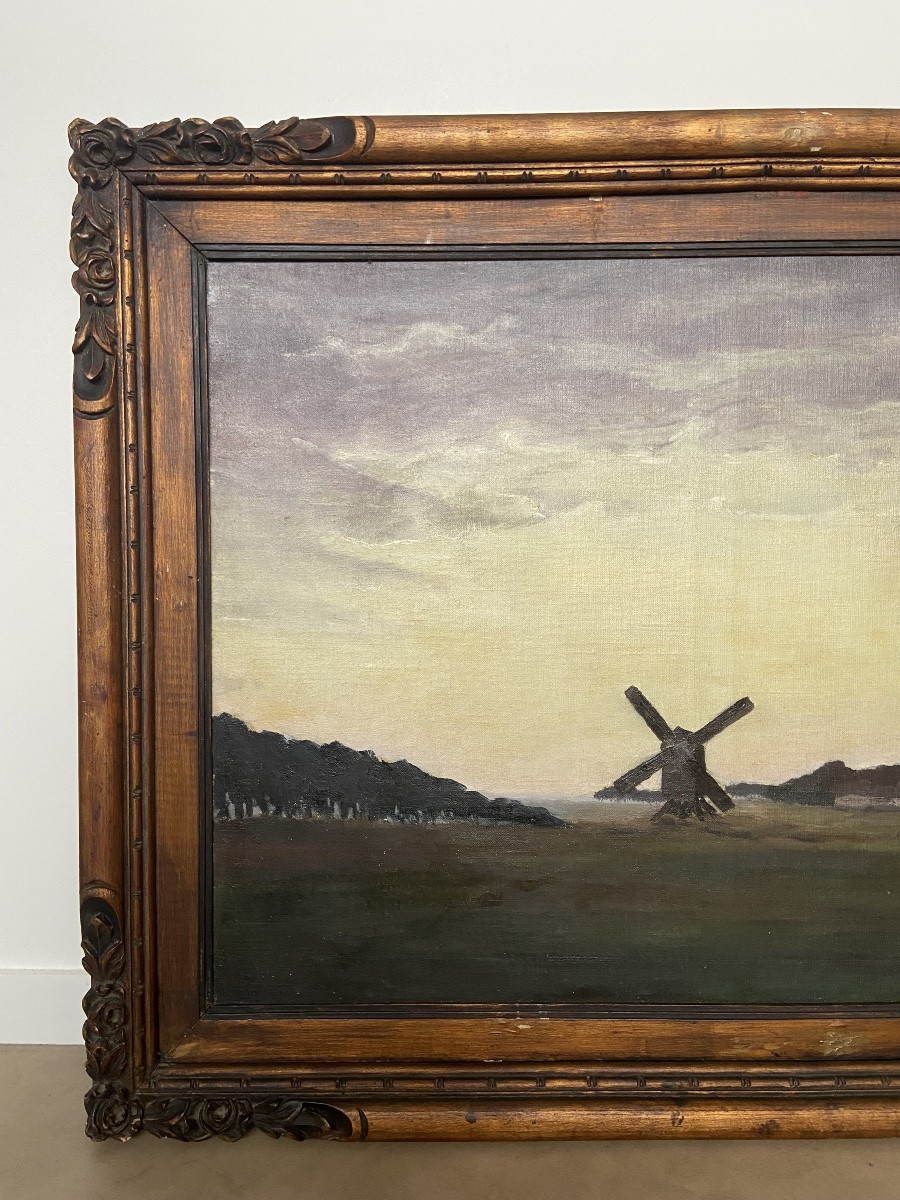 Oil On Canvas: Windmill By Rudolph Richly (1886-1975), Austria, 20th Century-photo-2