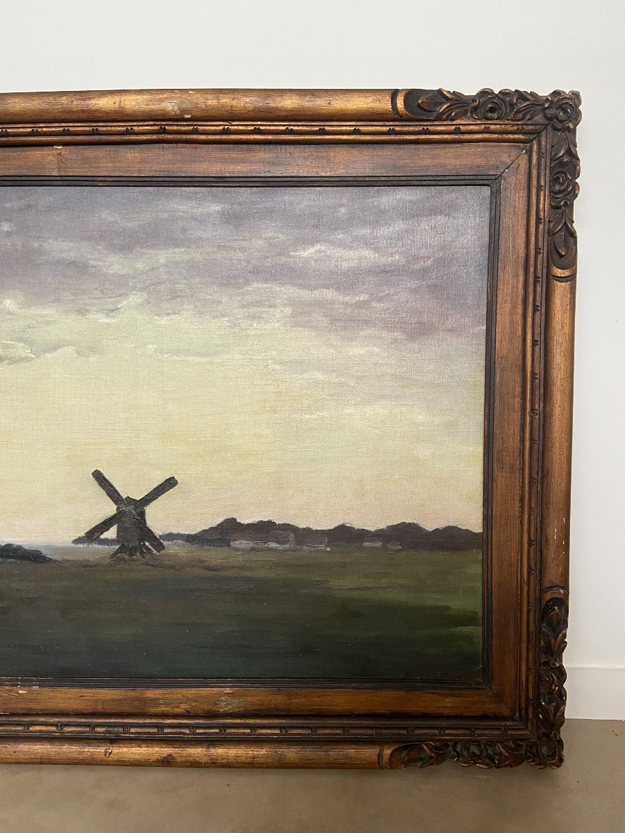 Oil On Canvas: Windmill By Rudolph Richly (1886-1975), Austria, 20th Century-photo-3