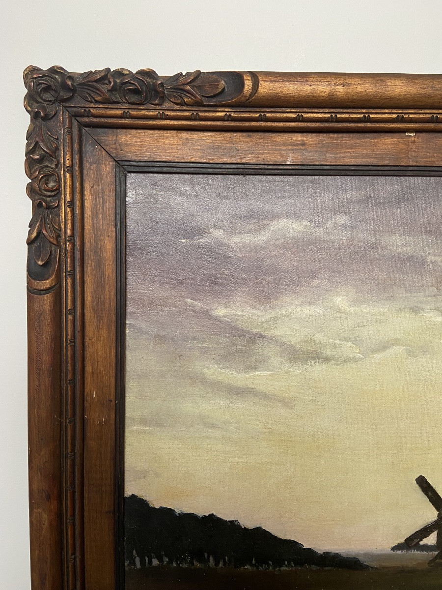 Oil On Canvas: Windmill By Rudolph Richly (1886-1975), Austria, 20th Century-photo-4