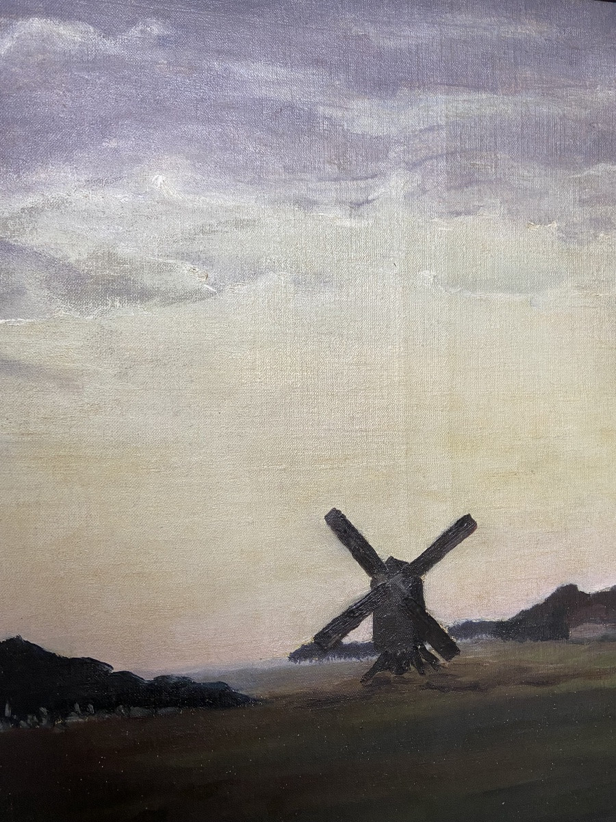 Oil On Canvas: Windmill By Rudolph Richly (1886-1975), Austria, 20th Century-photo-1