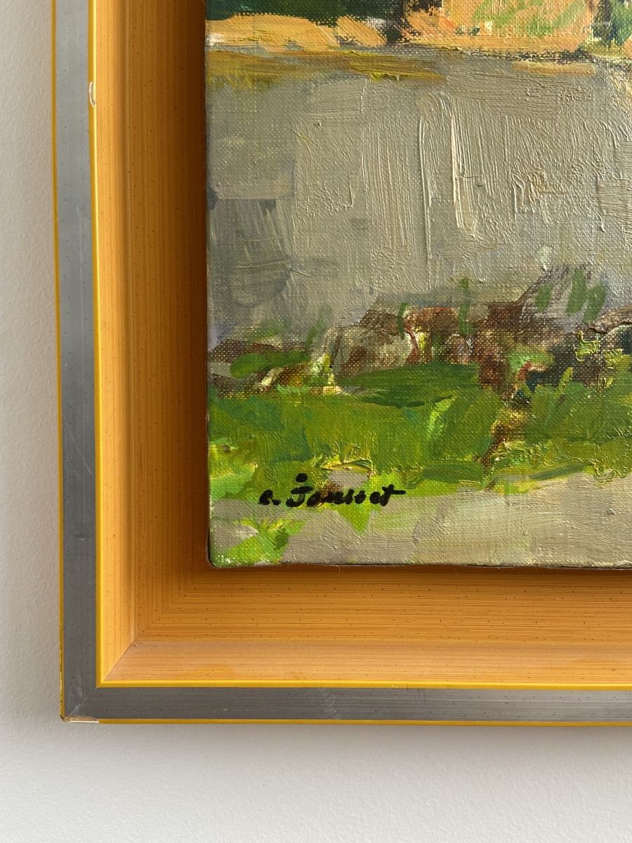 Oil On Canvas: Claude Jousset (1935-), « petite église De Bellefontaine Près Luzarche »-photo-1