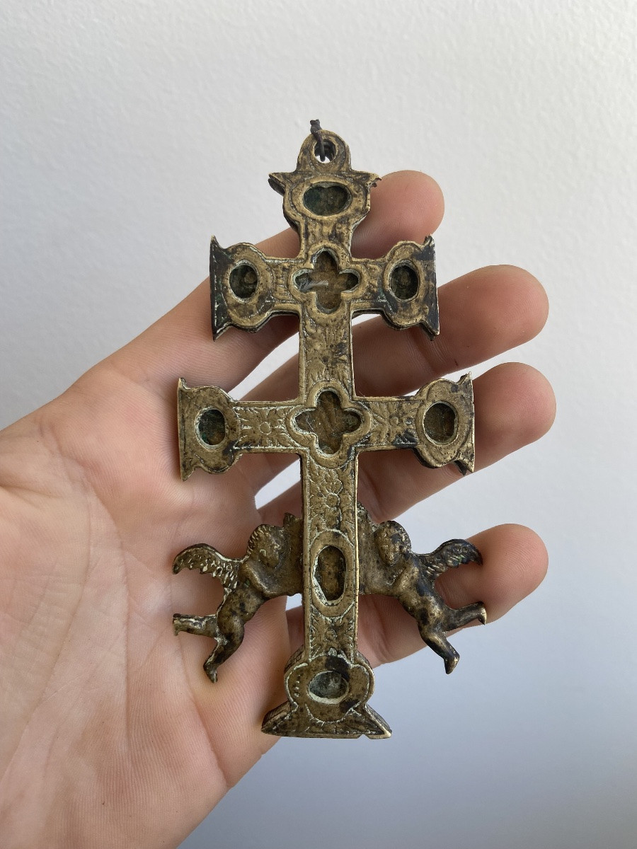 Croix de Caravaca, bronze, Espagne 17ème/18ème-photo-3