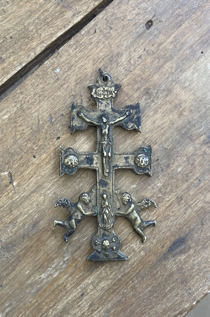 Croix de Caravaca, bronze, Espagne 17ème/18ème