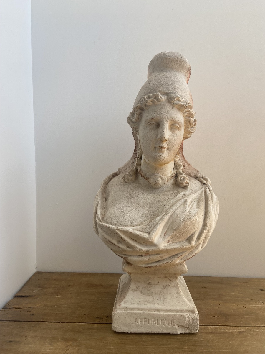 Bust Of Marianne, In Plaster, IIIrd Republic France Late 19th Century