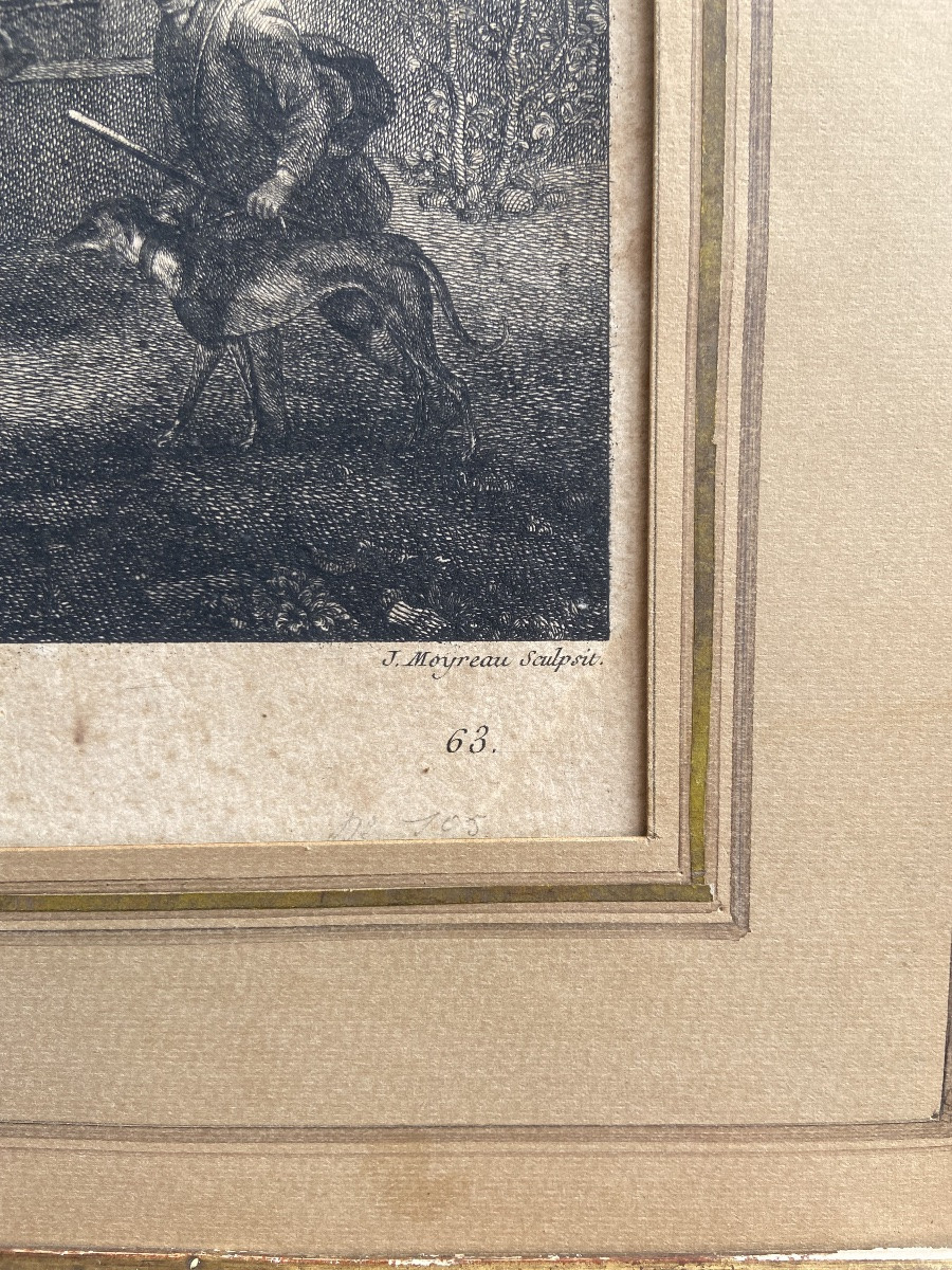 « La Buvette des Dames », d’après WOUVERMENS, Jean Moyreau, gravure au burin eau-forte 18ème-photo-2