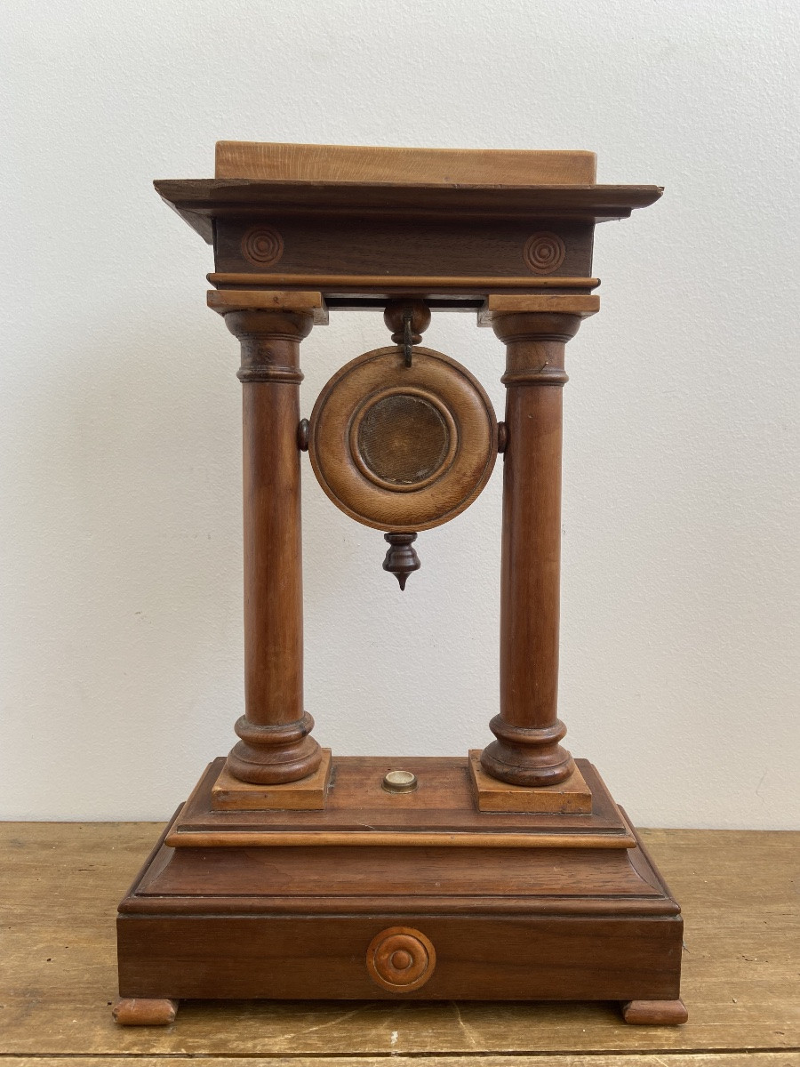 Porte-montre à gousset en bois, portique, France 19ème-photo-2