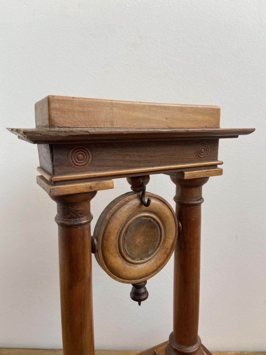 Porte-montre à gousset en bois, portique, France 19ème-photo-4