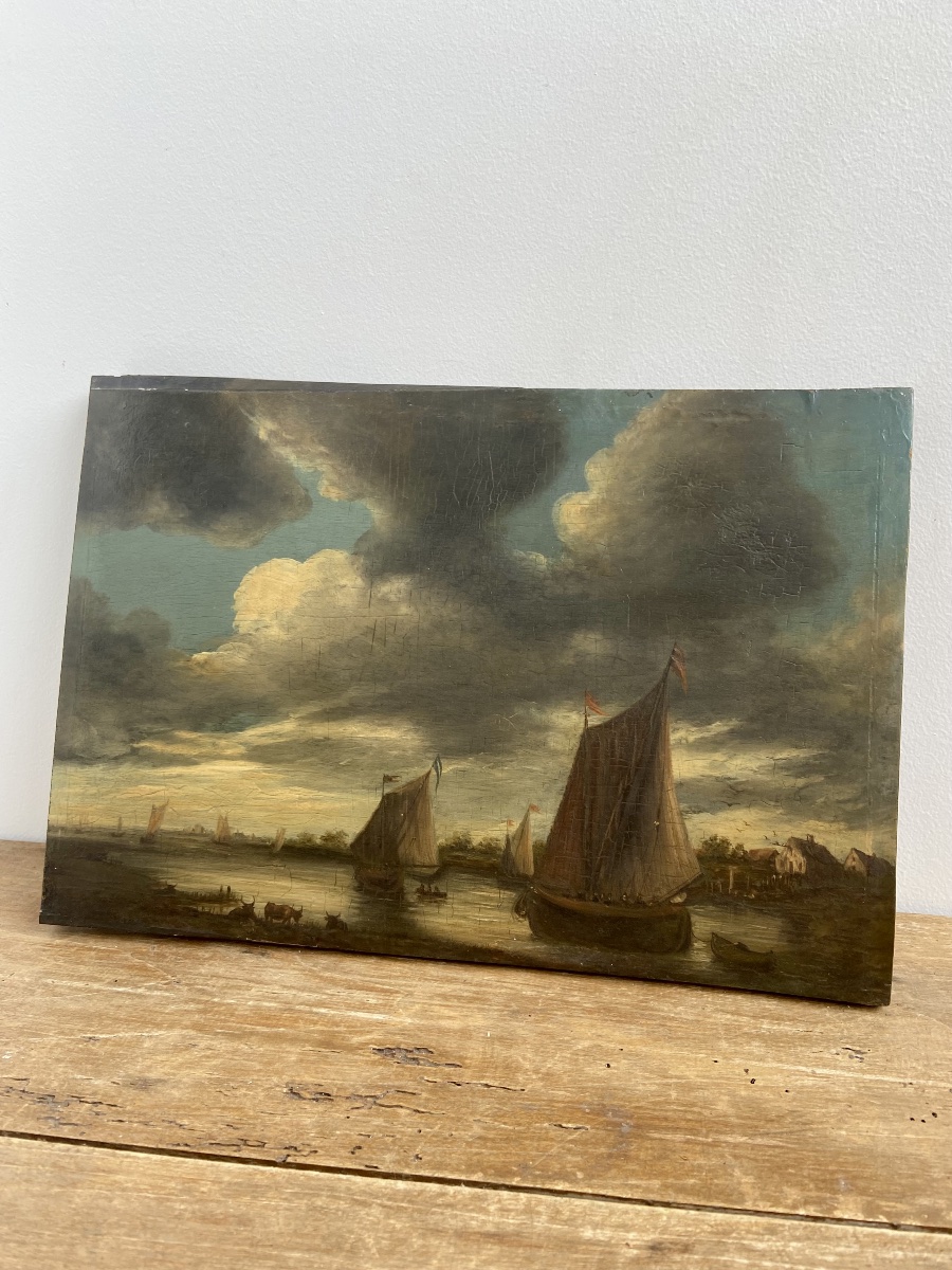Oil On Panel: Marine, French School 19th Century