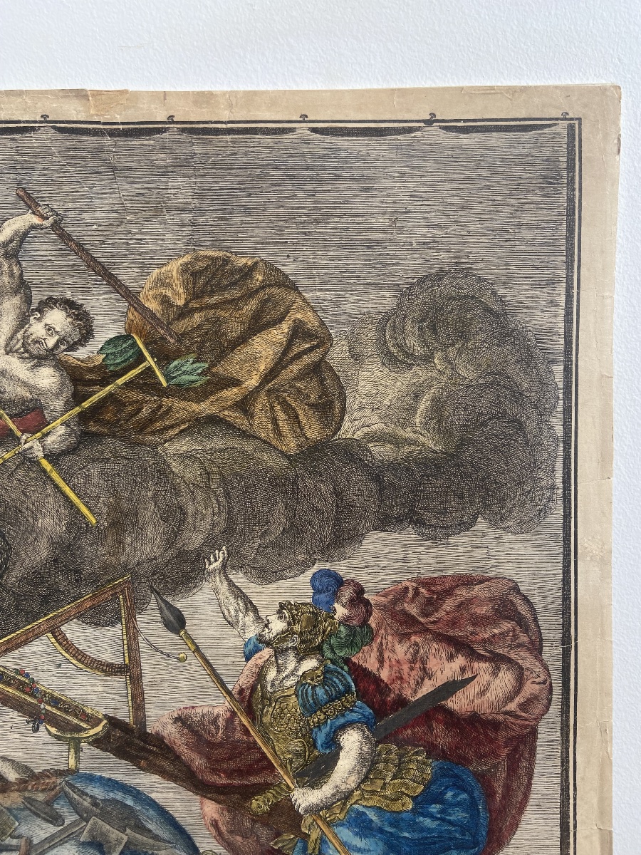 Enhanced Engraving In The Taste Of The 18th Century, France 20th -photo-3