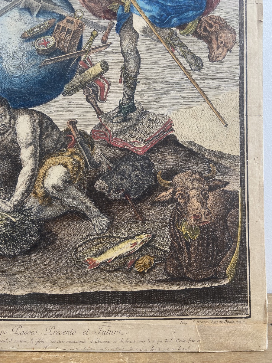 Enhanced Engraving In The Taste Of The 18th Century, France 20th -photo-1